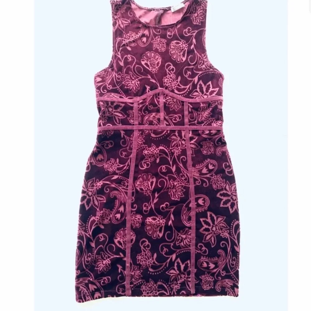 Free People Intimately Burnout Babe Purple Velvet Mini Dress - Picture 3 of 9